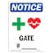 Signmission OSHA Notice, 5" Height, Gate No. Sign With Symbol, 5" X 3.5", Portrait OS-NS-D-35-V-13081 - alternate 1